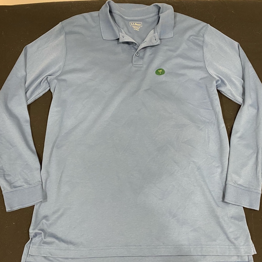 Men’s LL Bean long sleeve polo in blue